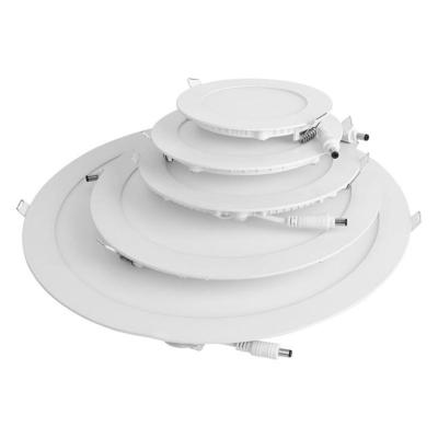 China Recessed Ceiling LED Round Panel Light with Triac or 0-10V Dimmable Aluminum and PC Cover for sale