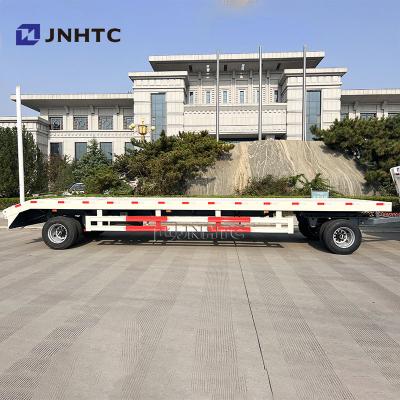 China 2 Axle Steel Low Bed Full Trailer For 40