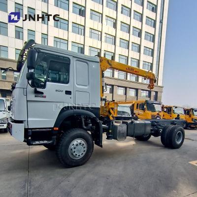 China Heavy Truck HOWO Diesel Cargo Truck 4x4 6 Wheeler Chassis With Crane High Quality for sale