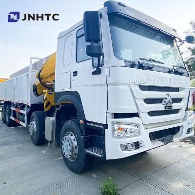 China Sinotruk Howo Crane Truck 8X4 10Tons Cargo With Folding Crane 16 Wheels 400hp For Sale for sale