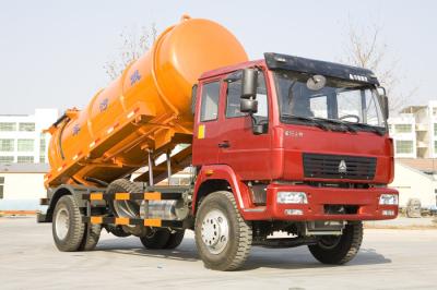 China 290hp multicolor del camión de la succión de las aguas residuales del motor del EURO II opcional con el sistema de la elevación en venta