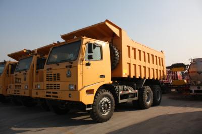 中国 鋼鉄貨物箱が付いている黄色い鉱山のダンプ トラック/10の荷車引きのダンプ トラック 販売のため