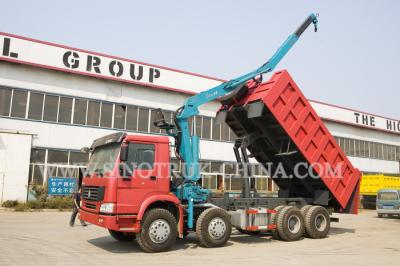 China LHD 371HP 8×4 Tipper Truck Mounted Crane XCMG12 Tons For Traffic Accidents for sale