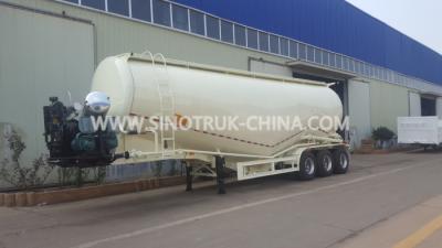 China 30TONS 3 Axles Bulk Powder Tankers Cement Trailer  WEICHAI engine Air compressor BOHAI for sale