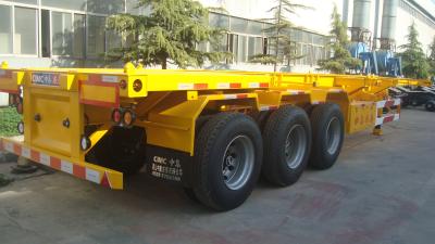 China Goose Neck 3 Axle Low Bed Trailer Equipment , Low Bed Semi Trailer Yellow Color for sale