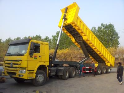 China 3 árboles 50 - remolque del camión volquete del volquete 45cbm de 70T Sinotruk CIMC para el cargamento del mineral de la bauxita en venta
