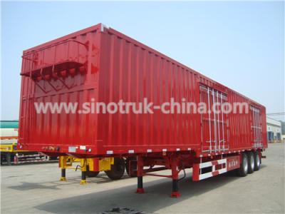 China Van Type Heavy Duty Semi Trailers 12  Wheels With 3 PCS 13T Load Capacity Axle for sale