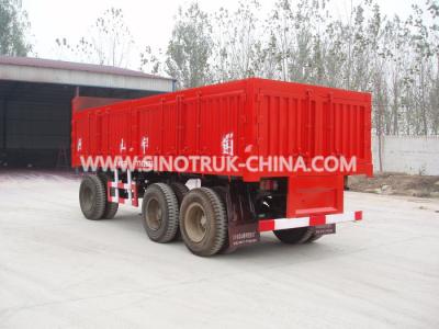 China Red Heavy Duty Semi Trailers / 25 Tons Van 3 Axle Trailer With 12.00R20 Triangle Tyre for sale