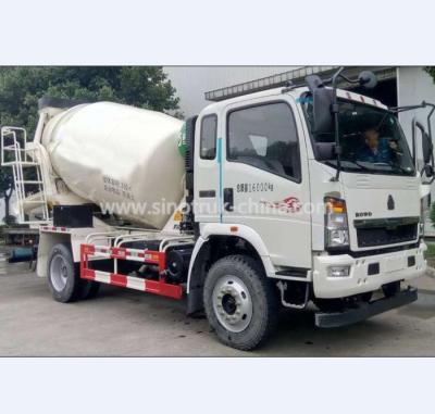 China 6 Wheels Concrete Mixer Vehicle / 3M3 Mix Concrete Truck Engine YC4D130-45 Euro4 130HP for sale