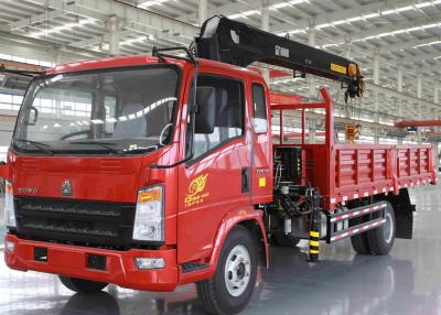 China 360 All Rotation Truck Mounted Knuckle Boom Cranes 10 Ton SQ10ZK3Q Red Color for sale