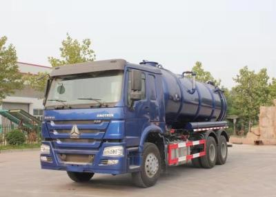 China 336HP Blue Color Sewage Waste Truck  6x4 Waste Water Vacuum Suction Truck for sale