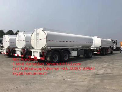 China 3 Axles 12 Wheels White Color Heavy Duty Semi Trailers 45000L Oil Tank Trailer for sale
