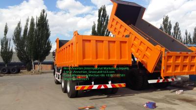 China Elevación anaranjada pesada del frente del color de los camiones de volquete de la descarga de Beiben NG80 6x4 380hp en venta