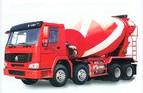 China Diesel 8 X 4 Sinotruk STEYR Concrete Mixervrachtwagen 336hp en 8 Cbm in Rode Kleur Te koop