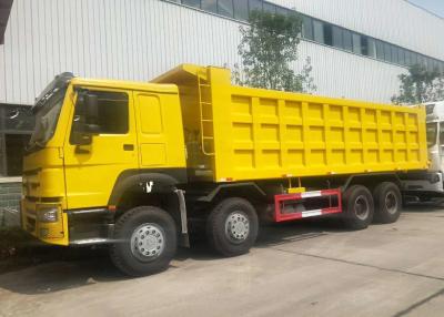 China HOWO 8x4 Heavy Duty Dump Truck , LHD Sinotruk Tipper Truck Yellow Color for sale