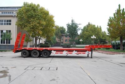 China 3 Axles Lowbed Heavy Duty Semi Trailers With 2 Legs , Flatbed Semi Trailer for sale