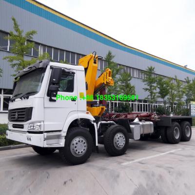 China 10T 6500mm Cargo Box Sinotruk Howo7 Truck Mounted Crane for sale