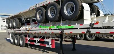 China 3 Axles Heavy Duty Semi Trailers 40ft Flatbed Trailer For Container Load for sale