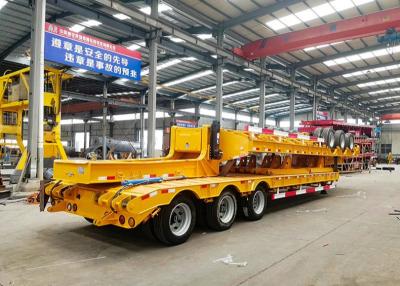 China 3 Axles 50 Tons Low Bed Semi Trailer Cargo Digger Trailer Heavy equipment for sale