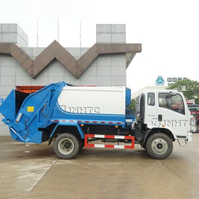 중국 HOWO 4x2 작은 5m3 쓰레기 압축기 트럭 판매용