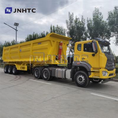 China 1/6 3 Axle 4 Axles Tipper Tractor Side Rear Dump Trailers With Hydraulic Cylinder for sale