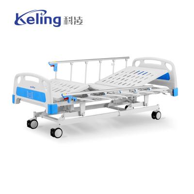 中国 耐久フレームの病院の看護のベッドの病院の電気折りたたみの二段ベッドの鋼鉄3機能医学のベッド 販売のため