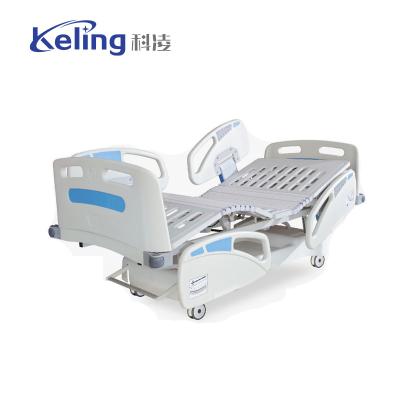 China KL-D5638K(III) 5 Function Folding Medical Furniture Adjustable Electric Patient Nursing Hospital Bed with Casters for sale
