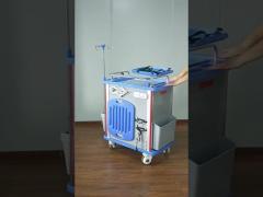 ABS 850x520x950mm Hospital Emergency Crash Cart Stainless Steel