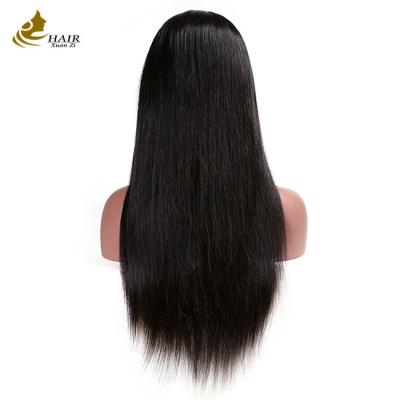 China Front Human Hair Lace Wig Straight 100% Virgin Peruvian for sale
