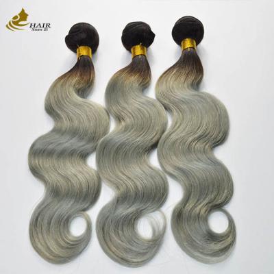China Cabello de sombra brasileño personalizado 24 pulgadas extensiones de cabello paquetes de tejido en venta