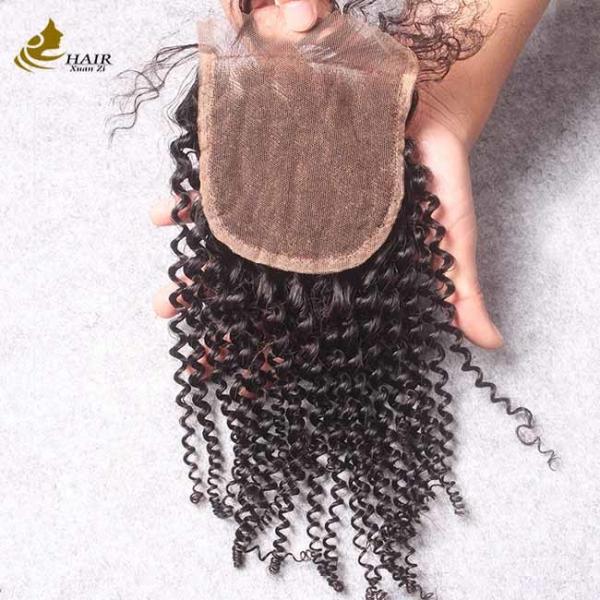 Quality Brazilian 4x4 Human Hair Lace Closure Swiss Kinky Curly Closure for sale