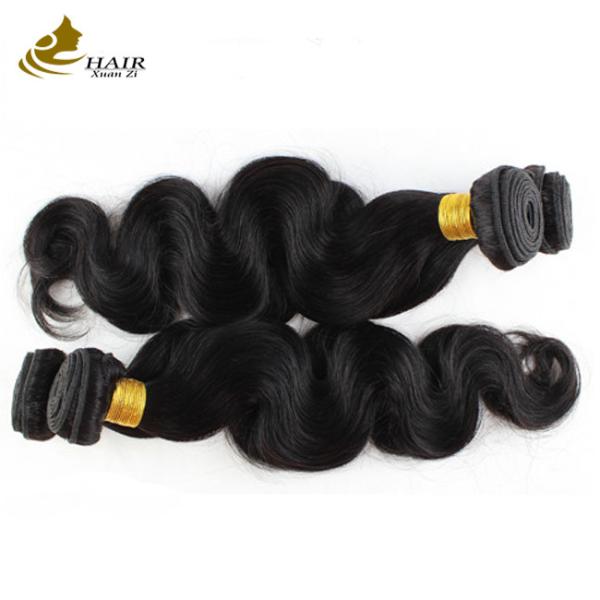 Quality Bleached 12A Virgin Human Hair Bundles 14 Inch Peruvian Weave for sale