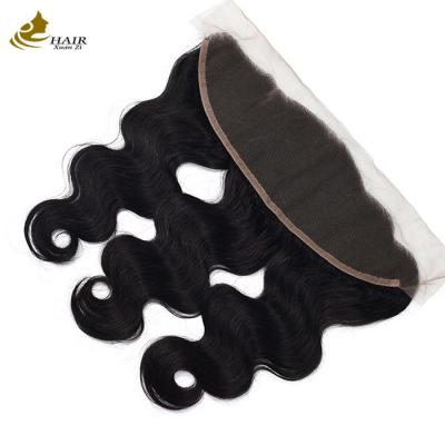 China Base de seda cabelo humano renda fechamento corpo frontal onda personalizada à venda
