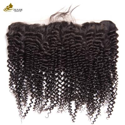 China Fechamento de cabelo humano frontal 5x5 HD Kinky Curl OEM à venda