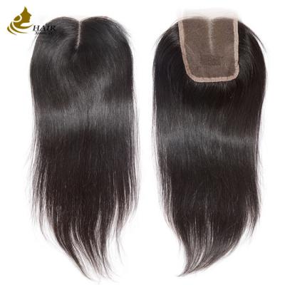 China Straight Hair Swiss Lace Frontal Closure 4x4 Natural Color Middle Part for sale