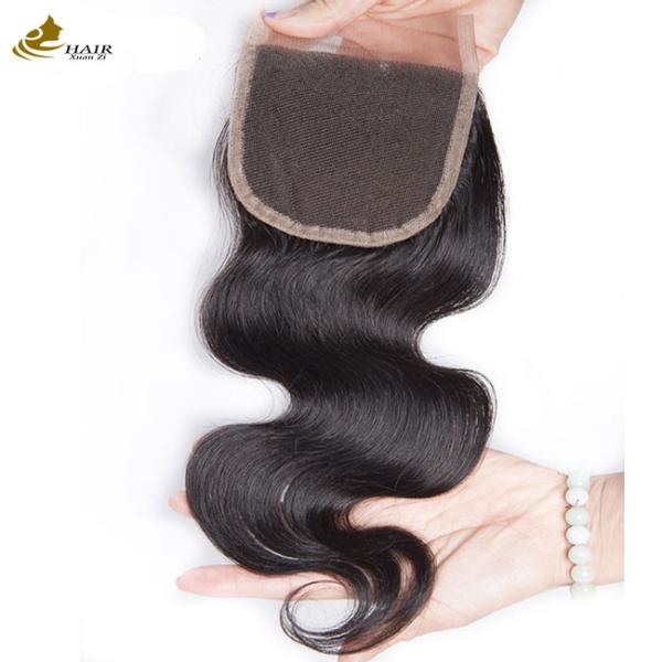Quality Curly Remy Human Hair Lace Closure 10A 4x4 Silk Base for sale