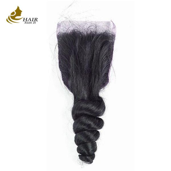 Quality Double Weft Virgin Human Hair Bundles Loose Wave 8Inch-30 Inch With Closure for sale