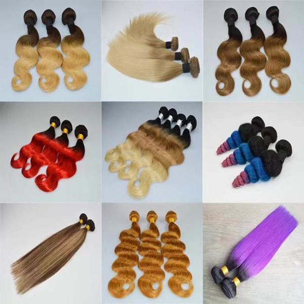 Quality Indian Remy Ombre Human Hair Bundles Extensions Customized Colour for sale