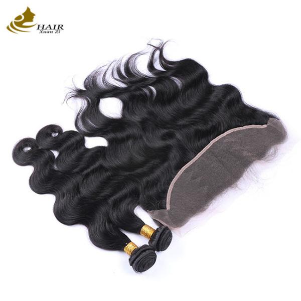 Quality Ladies Remy Human Hair Extensions Bundles 100% Brazilian With Lace Frontal for sale