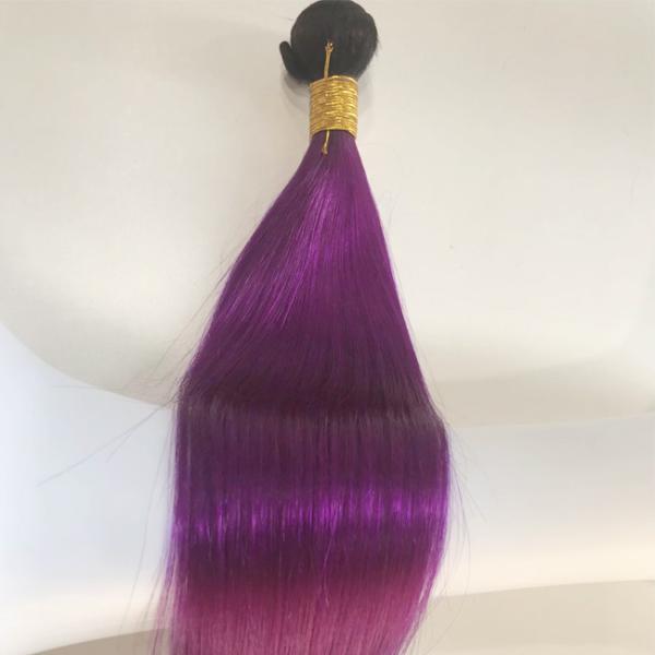 Quality 613 Colored Ombre Human Hair Extensions Bundles Weft 1B Purple for sale