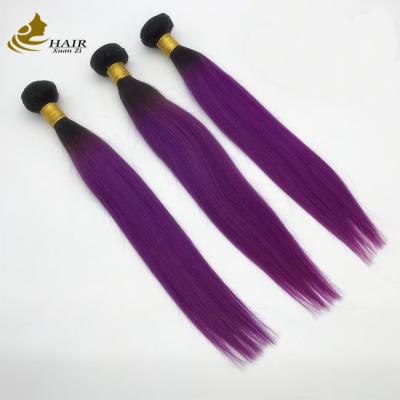 China 613 Ombre colorido Extensões de cabelo humano Pacotes de tecelagem 1B Roxo à venda