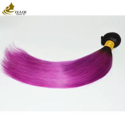 China Color rosa suave Ombre extensiones de cabello de tejido Restos rectos en venta