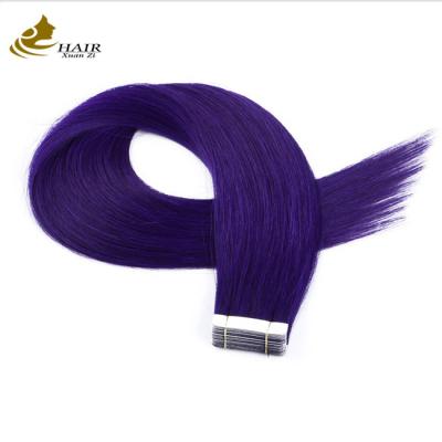 China Brazilian Double Drawn Tape In Hair Extensions 30 Inch Purple for sale