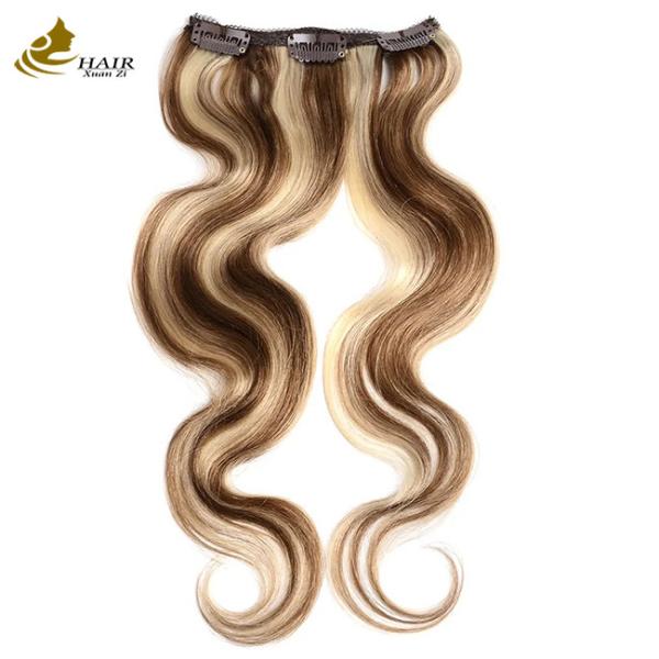 Quality Malaysian Weave Seamless Clip In Hair Extensions Smooth And Soft for sale
