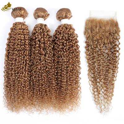 Cina 27 Tesa colorata Ombra Estensioni di capelli umani Vergine ricci 100g/confezione in vendita