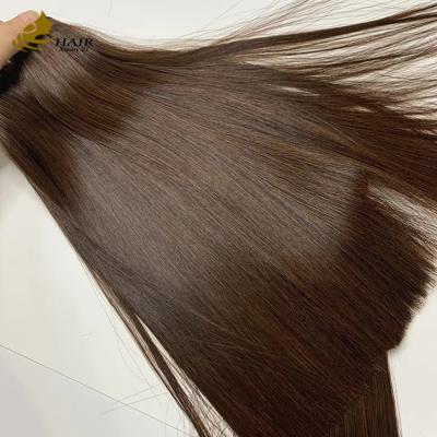 Китай Вьетнам Супер двойной кости прямой коричневый # 4 человеческие волосы пучки продается