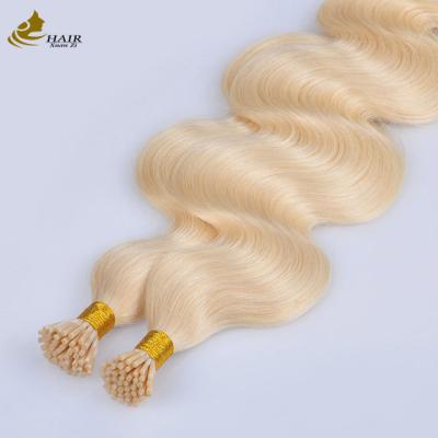 China 100% de cabelo humano virgem europeia Fusão de queratina I Tip Extensão capilar à venda