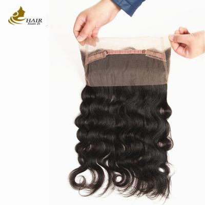 China Straight Cuticle Aligned Virgin Human Hair 360 Full Lace Closure Te koop