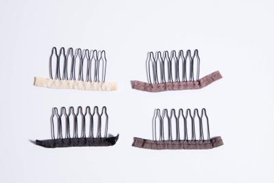 China Toupee Diy Wig Tools 7 Teeth Stainless Steel Wig Cap Combs for sale