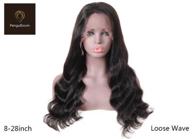 China Black Loose Wave 26inch 4x4 Lace Remy Human Hair Wigs Not Knots Tangle Free for sale